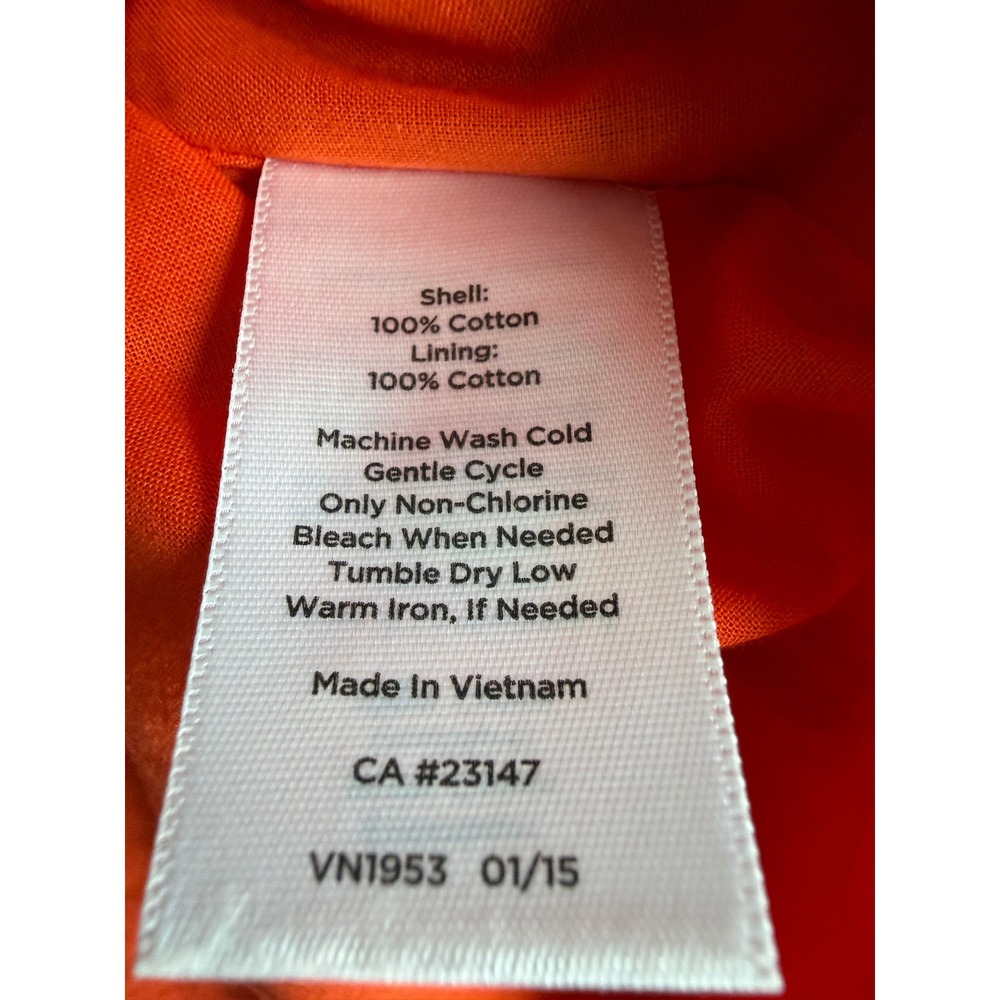 Free People Coral Pink Crochet Embroidered Henley Boho Long Sleeve Top Women M - Picture 14 of 15